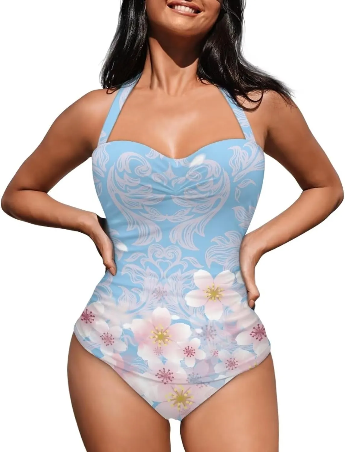 Flashideas Womens One Piece Swimsuits Bathing Suits String Tummy Control Bathing Suits