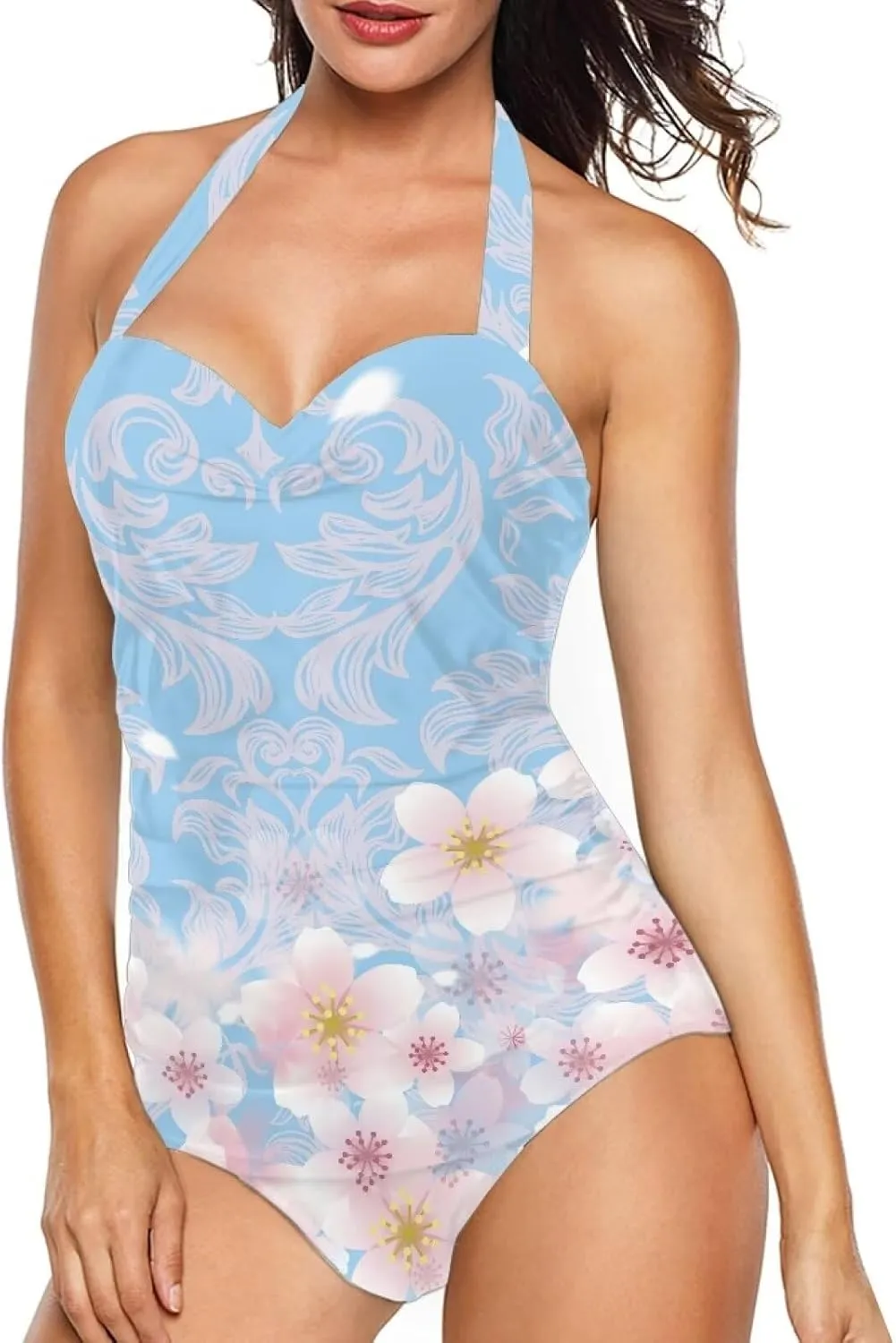 Flashideas Womens One Piece Swimsuits Bathing Suits String Tummy Control Bathing Suits