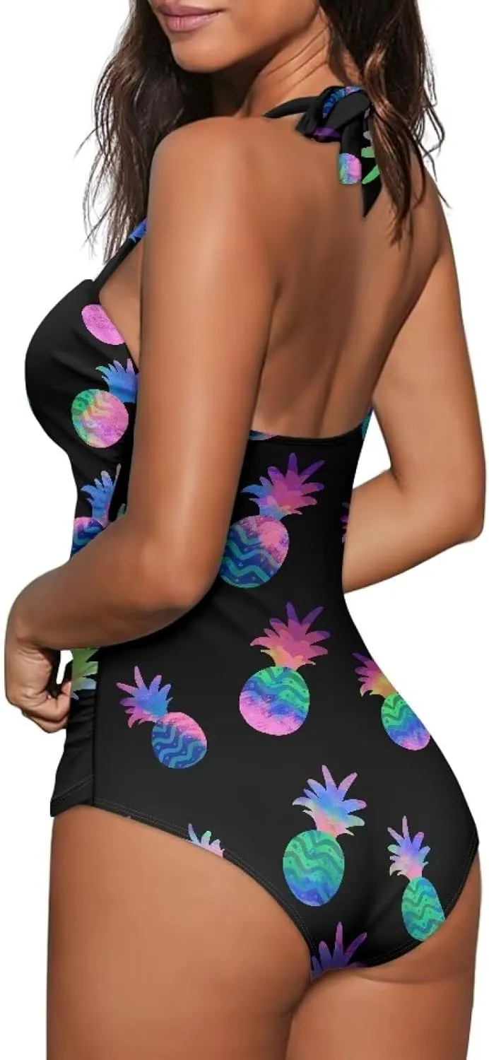Flashideas Womens One Piece Swimsuits Bathing Suits String Tummy Control Bathing Suits