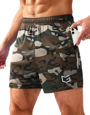G Gradual Men's Gym Shorts 5"/7"/10" with Zipper Pockets Basketball Athletic Mesh Quick Dry Shorts for Workout Running Tennis