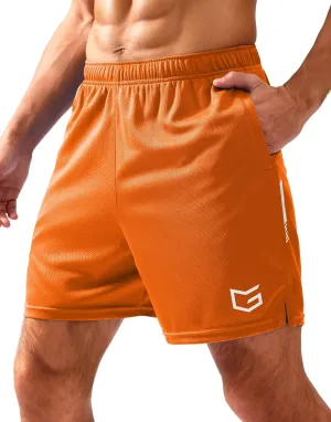 G Gradual Men's Gym Shorts 5"/7"/10" with Zipper Pockets Basketball Athletic Mesh Quick Dry Shorts for Workout Running Tennis