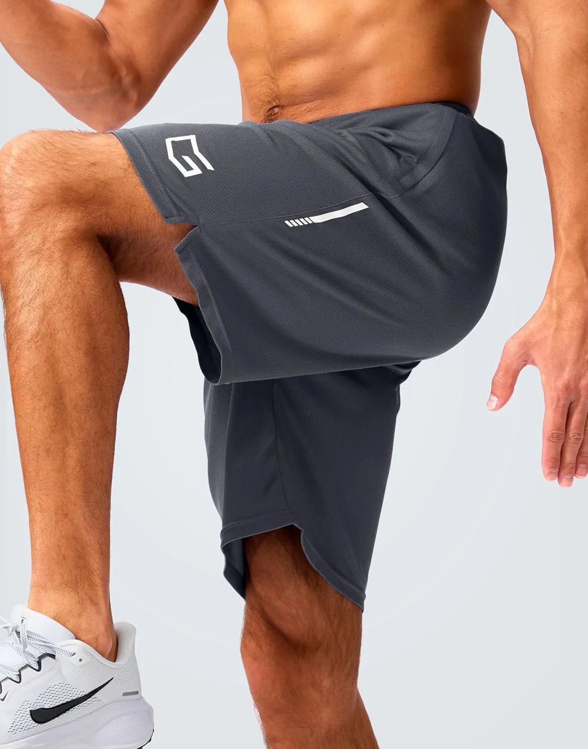 G Gradual Men's Gym Shorts 5"/7"/10" with Zipper Pockets Basketball Athletic Mesh Quick Dry Shorts for Workout Running Tennis