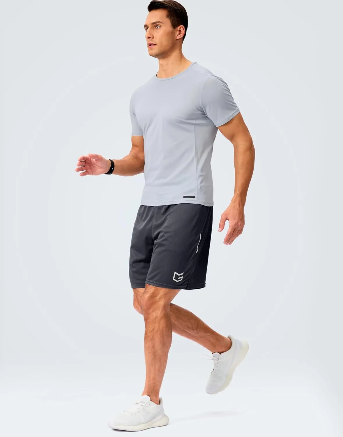 G Gradual Men's Gym Shorts 5"/7"/10" with Zipper Pockets Basketball Athletic Mesh Quick Dry Shorts for Workout Running Tennis