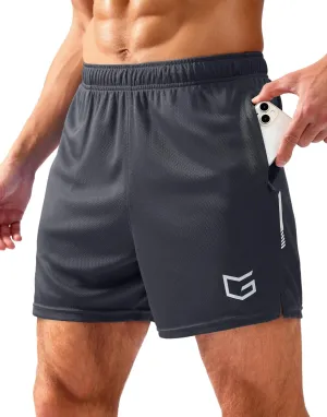 G Gradual Men's Gym Shorts 5"/7"/10" with Zipper Pockets Basketball Athletic Mesh Quick Dry Shorts for Workout Running Tennis
