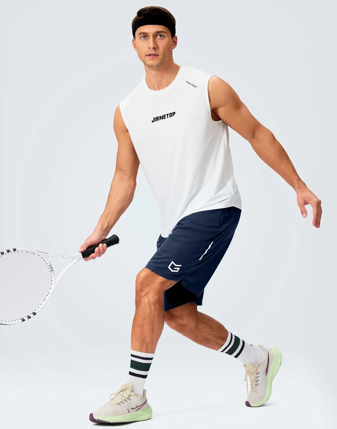 G Gradual Men's Gym Shorts 5"/7"/10" with Zipper Pockets Basketball Athletic Mesh Quick Dry Shorts for Workout Running Tennis