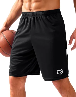 G Gradual Men's Gym Shorts 5"/7"/10" with Zipper Pockets Basketball Athletic Mesh Quick Dry Shorts for Workout Running Tennis