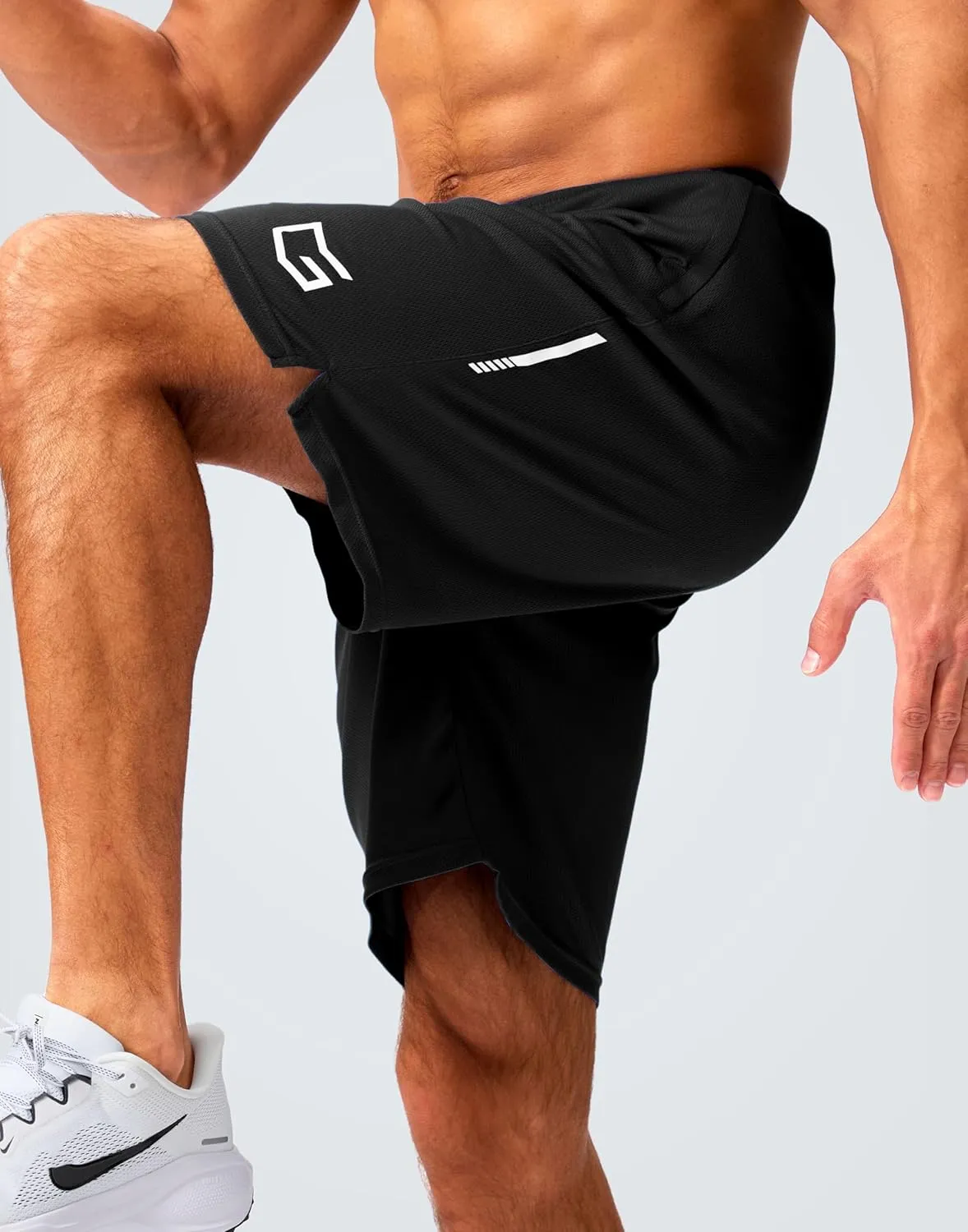 G Gradual Men's Gym Shorts 5"/7"/10" with Zipper Pockets Basketball Athletic Mesh Quick Dry Shorts for Workout Running Tennis