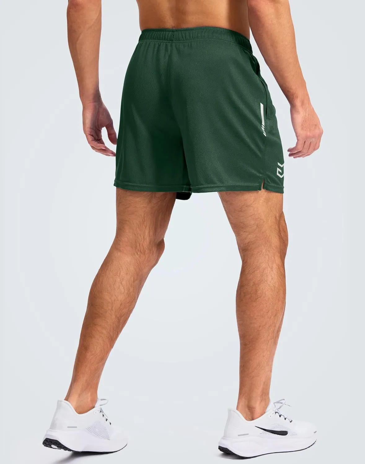 G Gradual Men's Gym Shorts 5"/7"/10" with Zipper Pockets Basketball Athletic Mesh Quick Dry Shorts for Workout Running Tennis