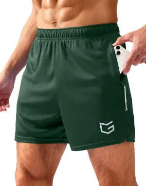 G Gradual Men's Gym Shorts 5"/7"/10" with Zipper Pockets Basketball Athletic Mesh Quick Dry Shorts for Workout Running Tennis