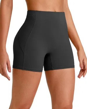 G4Free Barefeel Biker Shorts Women Tummy Control High Waisted No Front Seam Workout Gym Shorts with Pockets 4" 6" 8"