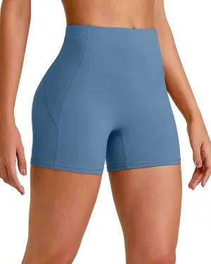 G4Free Barefeel Biker Shorts Women Tummy Control High Waisted No Front Seam Workout Gym Shorts with Pockets 4" 6" 8"