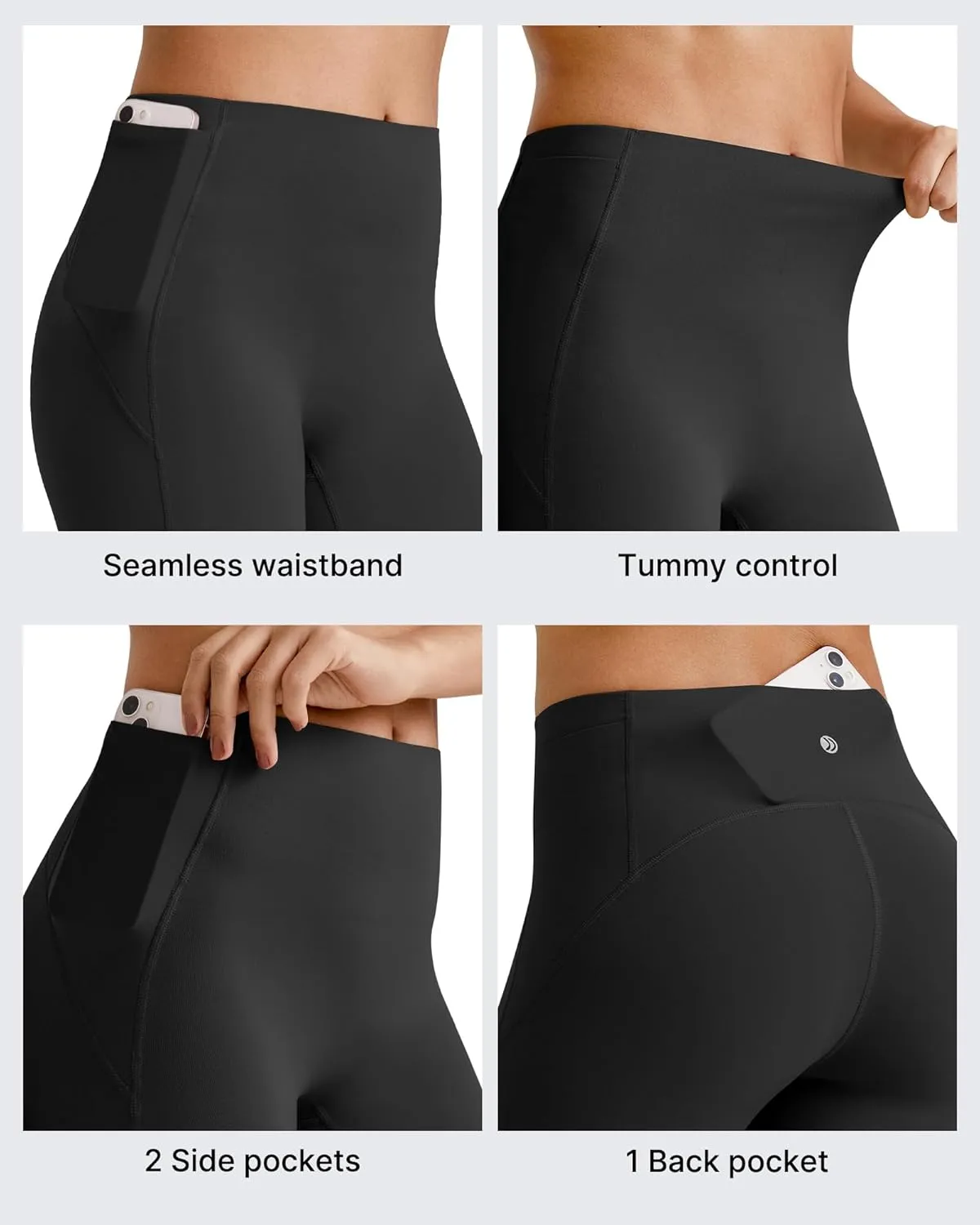 G4Free Barefeel Biker Shorts Women Tummy Control High Waisted No Front Seam Workout Gym Shorts with Pockets 4" 6" 8"