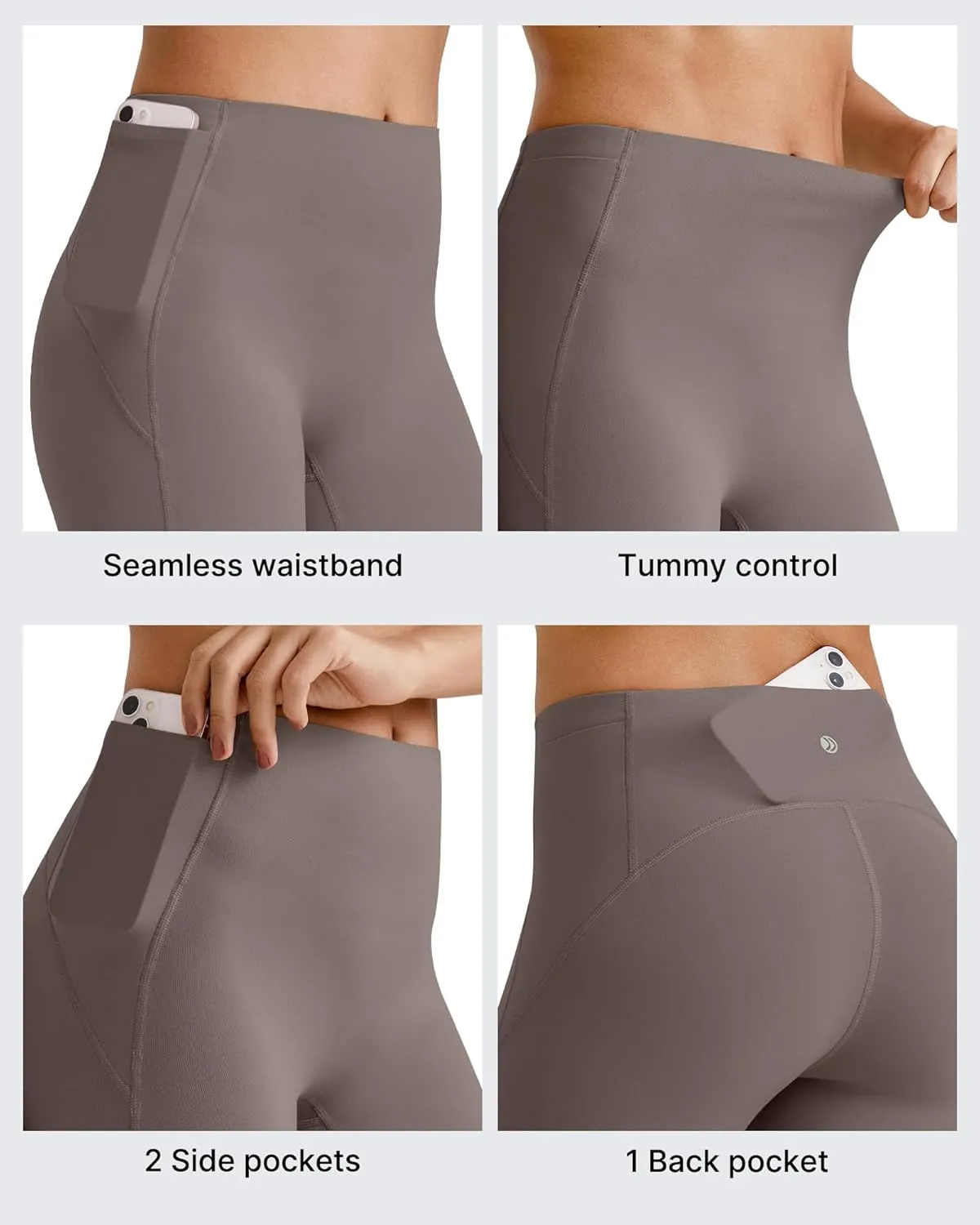 G4Free Barefeel Biker Shorts Women Tummy Control High Waisted No Front Seam Workout Gym Shorts with Pockets 4" 6" 8"