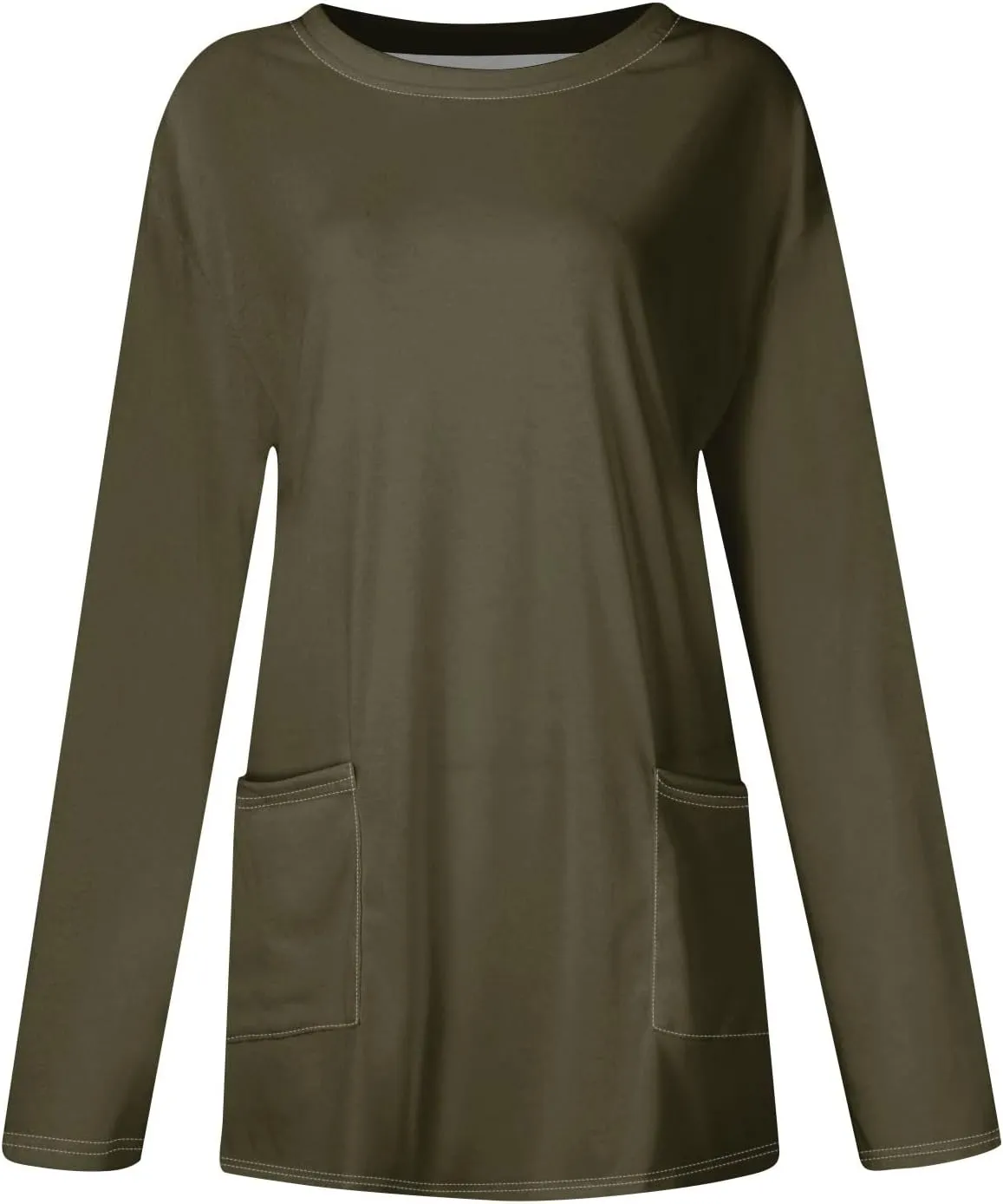GOFULY Womens Blouses Dressy Casual Fall Tunics Tops Long Sleeve Tops Plus Size Tshirts Winter Crewneck Sweatshirts Pockets