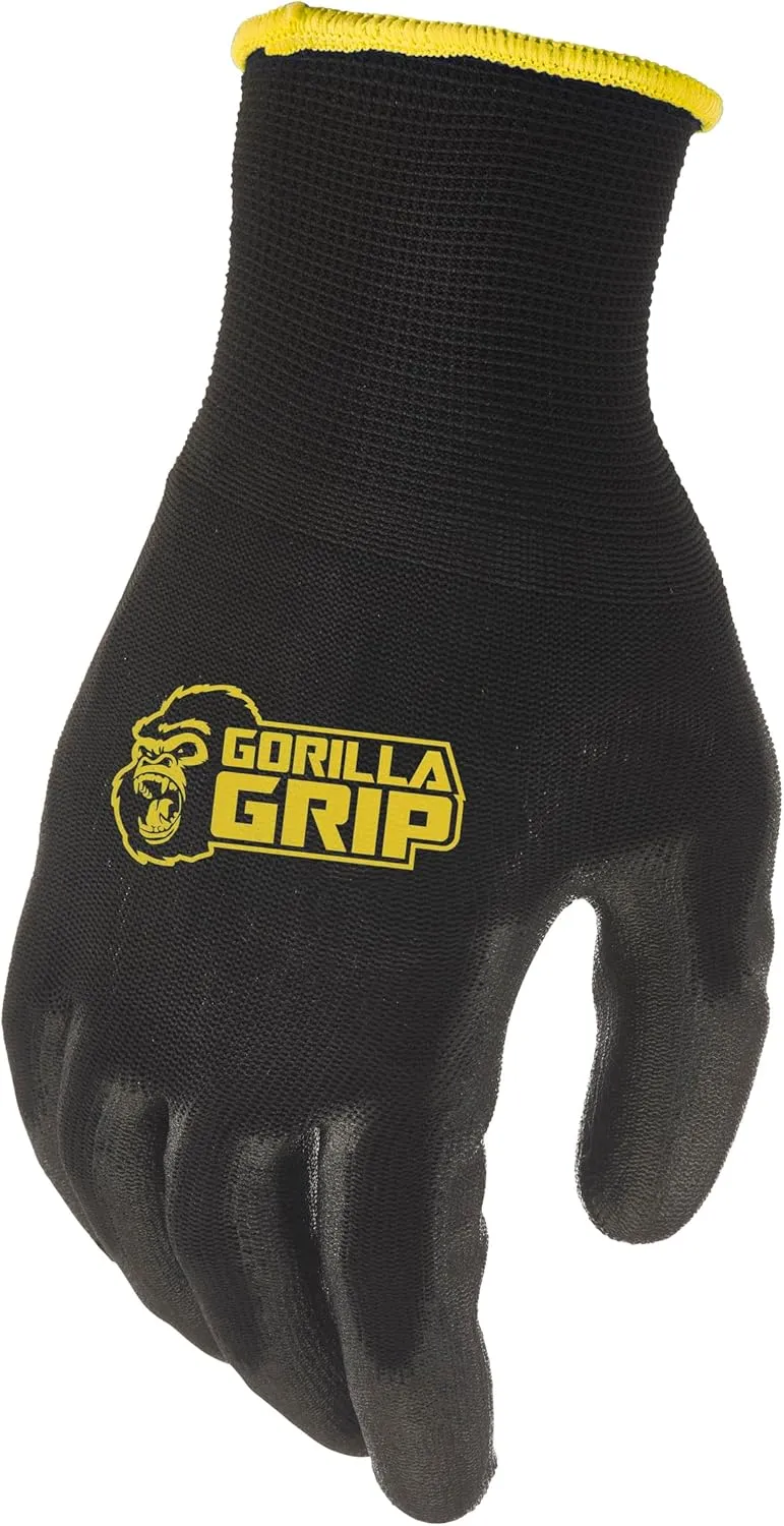Gorilla Grip Gloves, Max Grip, All Purpose Work Gloves, Slip Resistant, Nylon Shell, Medium, 25 Pairs