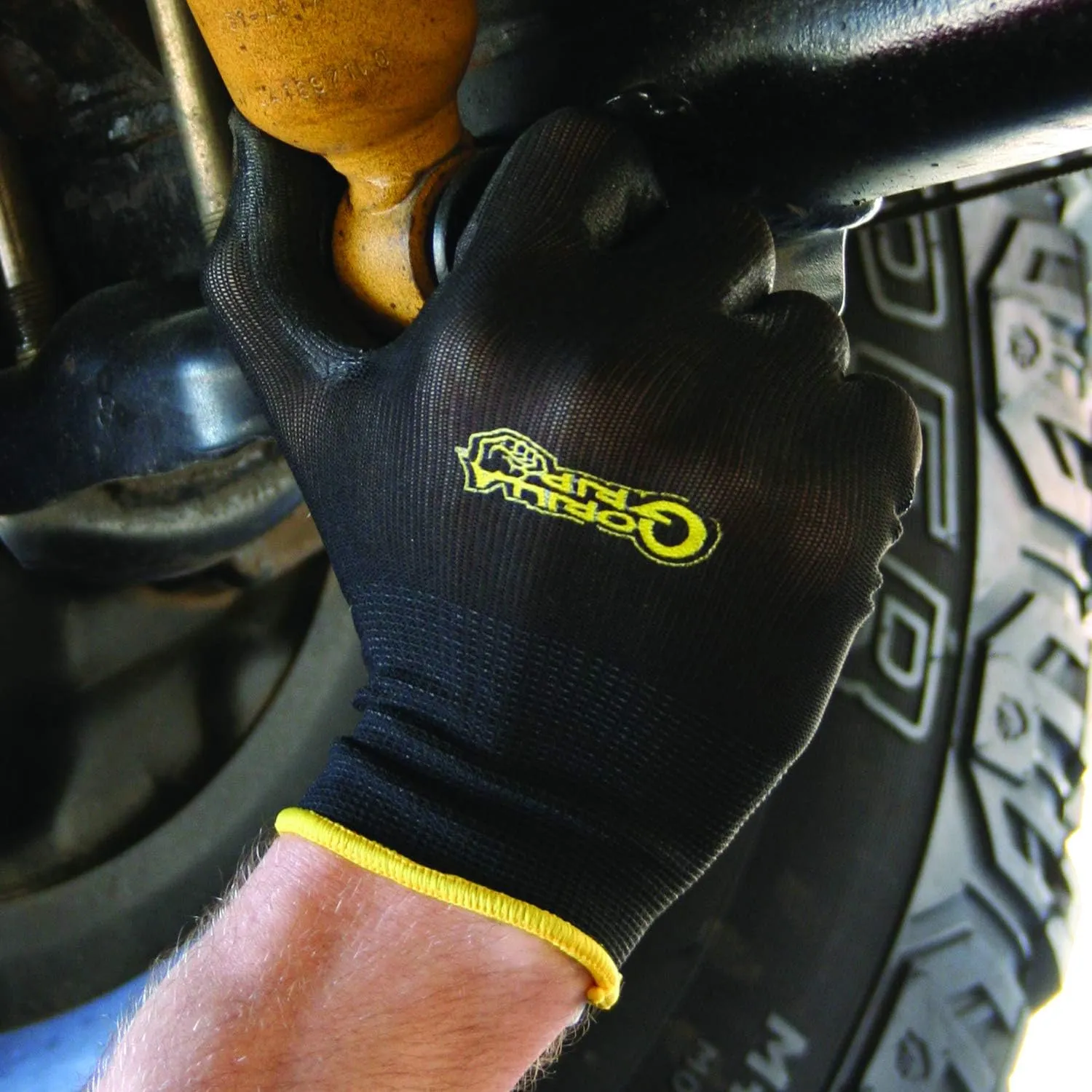 Gorilla Grip Gloves, Max Grip, All Purpose Work Gloves, Slip Resistant, Nylon Shell, Medium, 25 Pairs