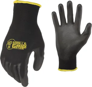 Gorilla Grip Gloves, Max Grip, All Purpose Work Gloves, Slip Resistant, Nylon Shell, Medium, 25 Pairs