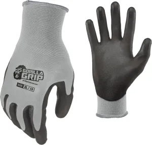 Gorilla Grip Grey Slip Resistant All Purpose Work Gloves, Size: X-Large, Pack of 25 Pairs of Gloves