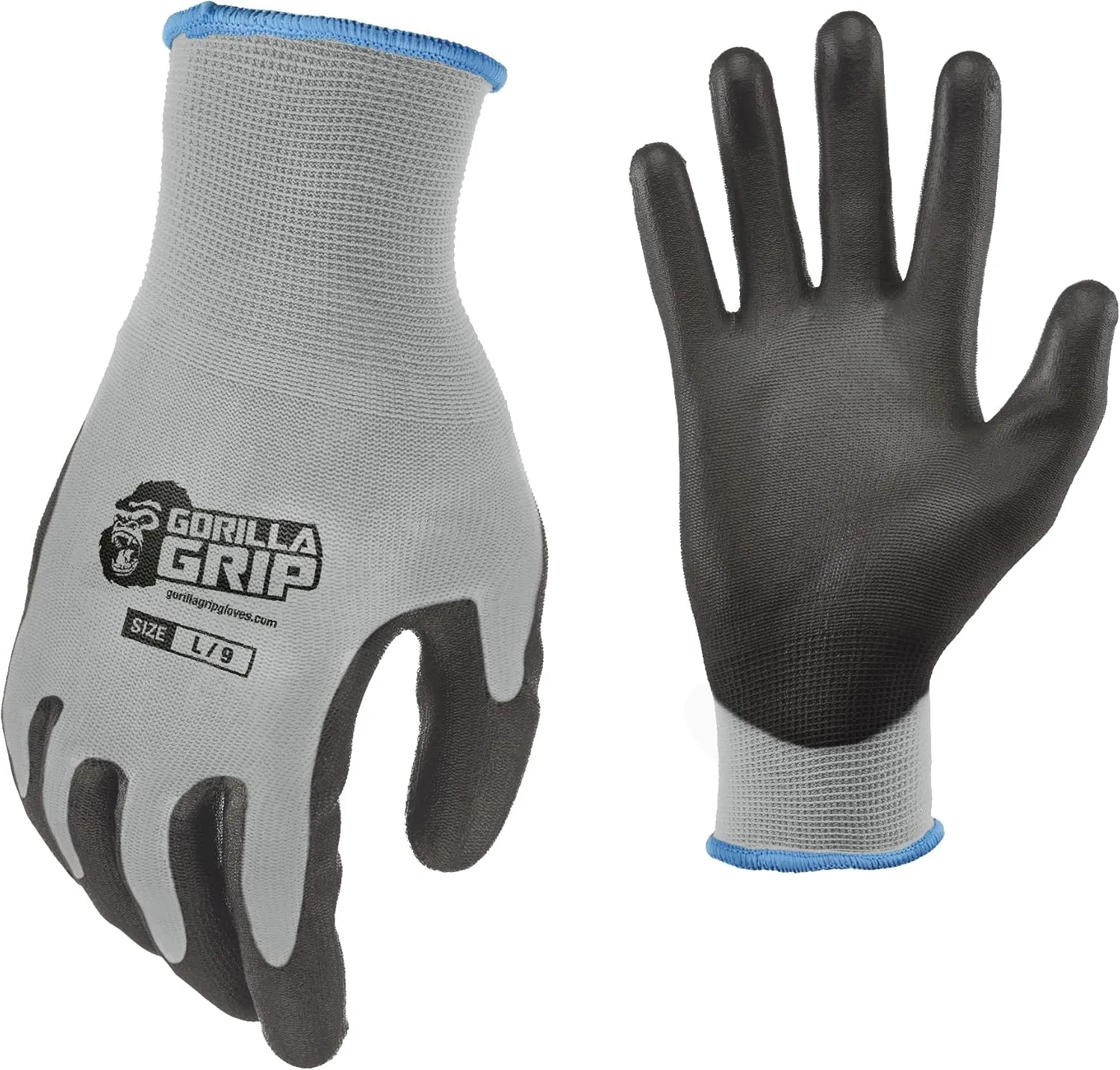 GREASE MONKEY Gorilla Grip Grey Slip Resistant All Purpose Work Gloves