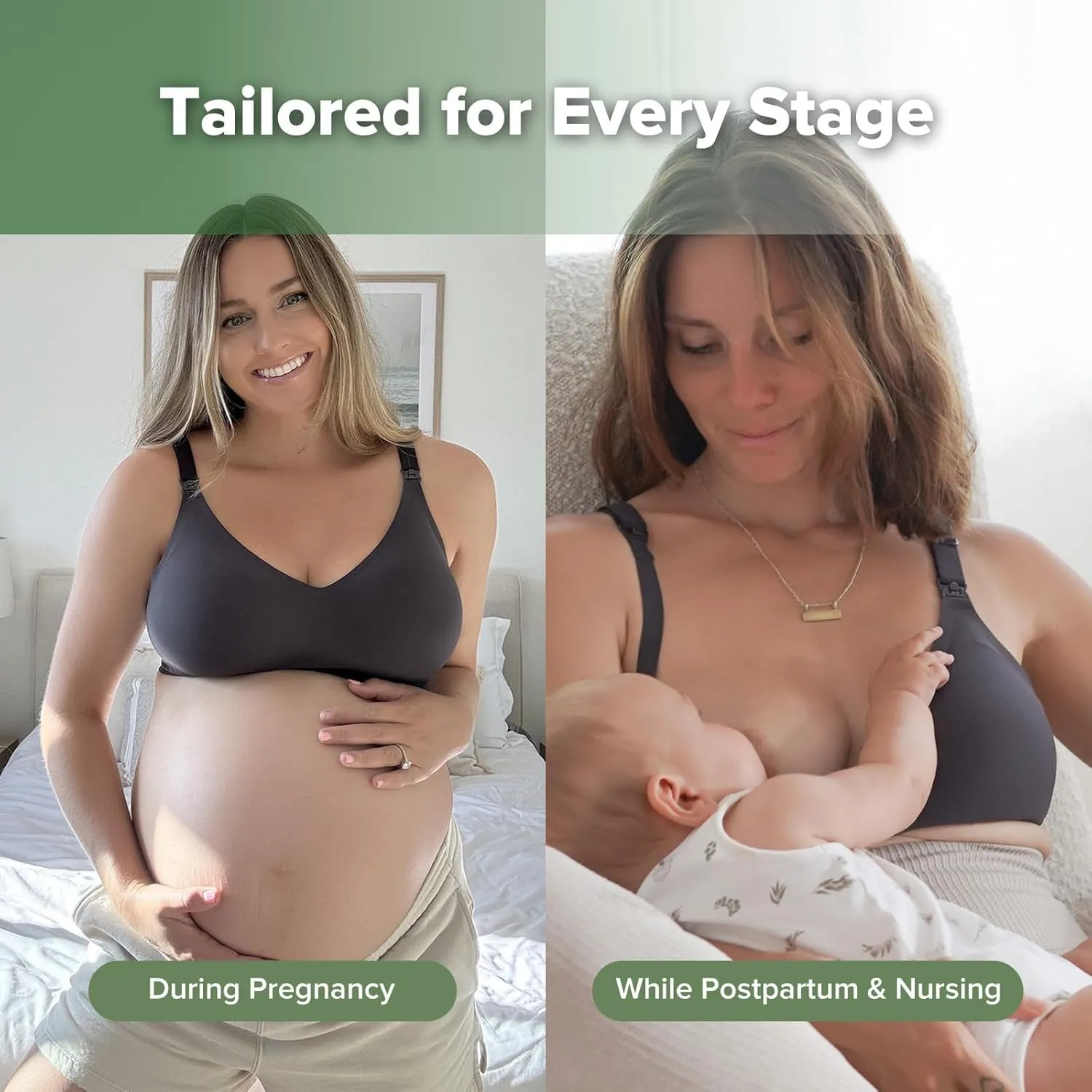 haakaa Nursing Bras for Breastfeeding, Ultra Comfort Jelly Strip“ Supportive Maternity Bras Wireless Pregnancy Bras