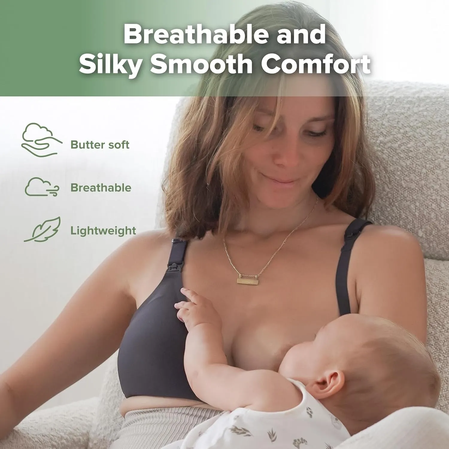 haakaa Nursing Bras for Breastfeeding, Ultra Comfort Jelly Strip“ Supportive Maternity Bras Wireless Pregnancy Bras
