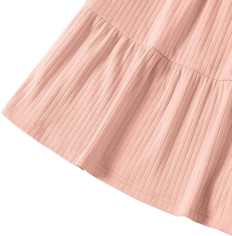 IFFEI Matching Family Dresses Cotton Ruffle Decor Mommy and Me Matching Dress
