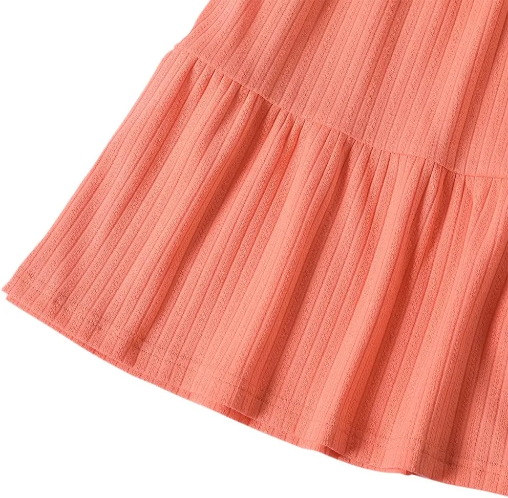 IFFEI Matching Family Dresses Cotton Ruffle Decor Mommy and Me Matching Dress