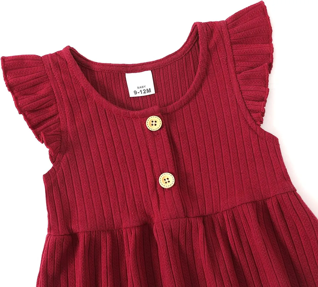 IFFEI Matching Family Dresses Cotton Ruffle Decor Mommy and Me Matching Dress