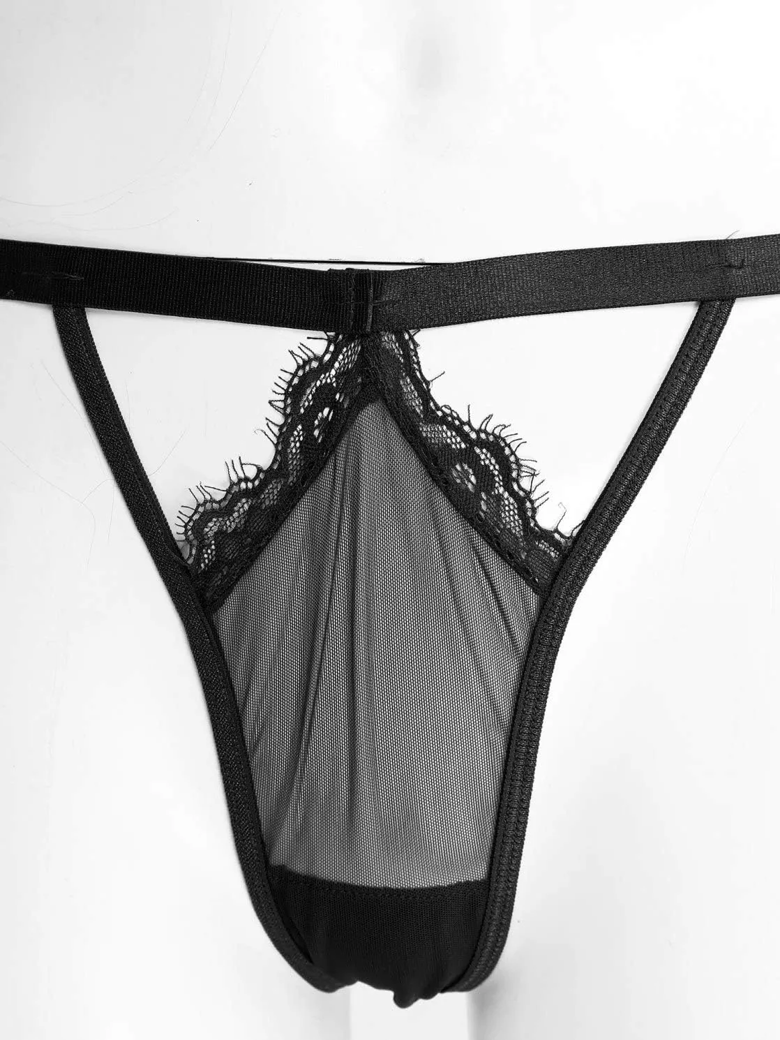 iiniim Women's Lace Bralette Strappy Lingerie Set Bridal Eyelash Bra and Panty Set Mesh Negligee