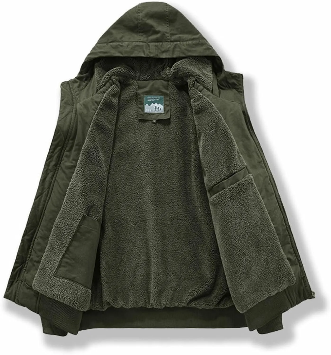 Jackets for Men Sherpa Lined Outdoor Work Jackets Coats Plus Size Full Zip Casual Bomber Jackets Winter Outerwear Coat