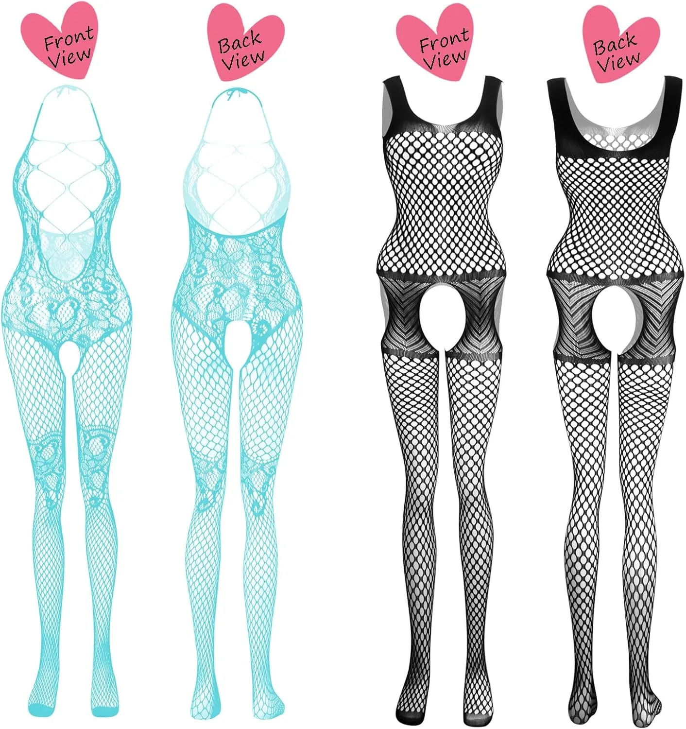JDiction Women’s Lingerie BabyDoll Fishnet Bodysuit Sexy Nightwear(12 Pack)