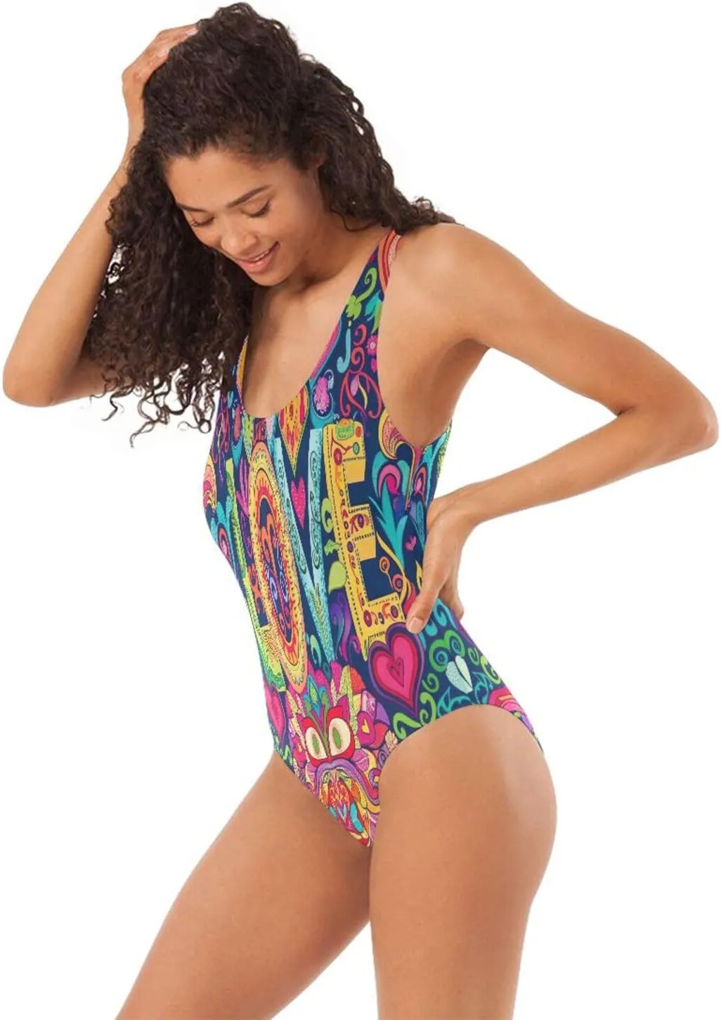 Joisal Wolf Dragon White One Piece Bathing Suits Low Back Bathing Suits Women One Piece
