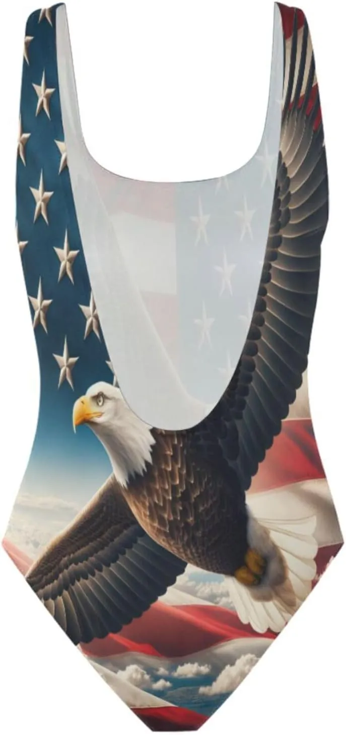 Joisal Wolf Dragon White One Piece Bathing Suits Low Back Bathing Suits Women One Piece