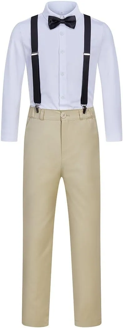 Kids Suits for Boys 7 Pieces Formal Suit Boys Dress Shirts Ring Bearer Outfit Slim Fit Dresswear Suit