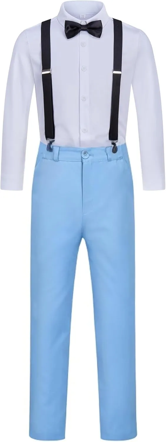 Kids Suits for Boys 7 Pieces Formal Suit Boys Dress Shirts Ring Bearer Outfit Slim Fit Dresswear Suit