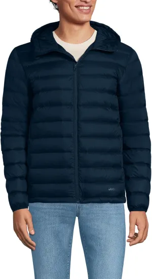 Lands' End Men's Wanderweight Ultralight Packable Hooded Down Jacket