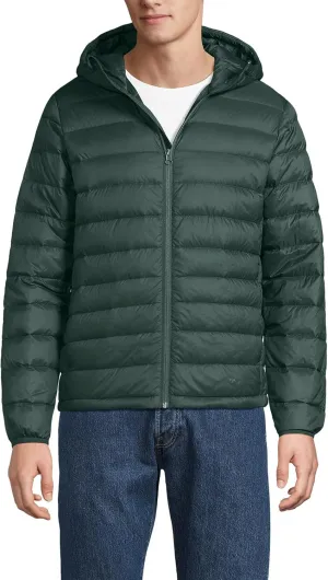 Lands' End Men's Wanderweight Ultralight Packable Hooded Down Jacket