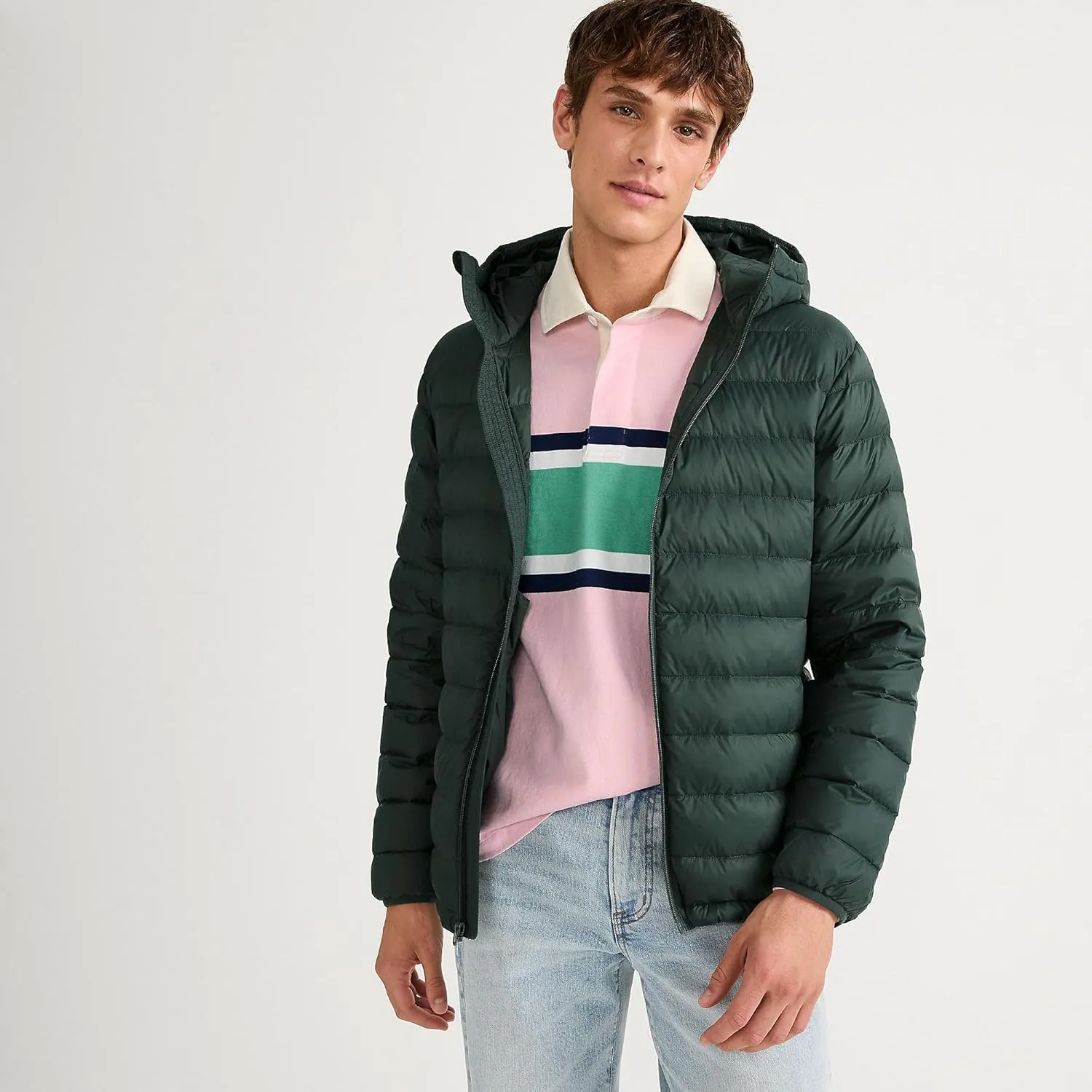 Lands' End Men's Wanderweight Ultralight Packable Hooded Down Jacket