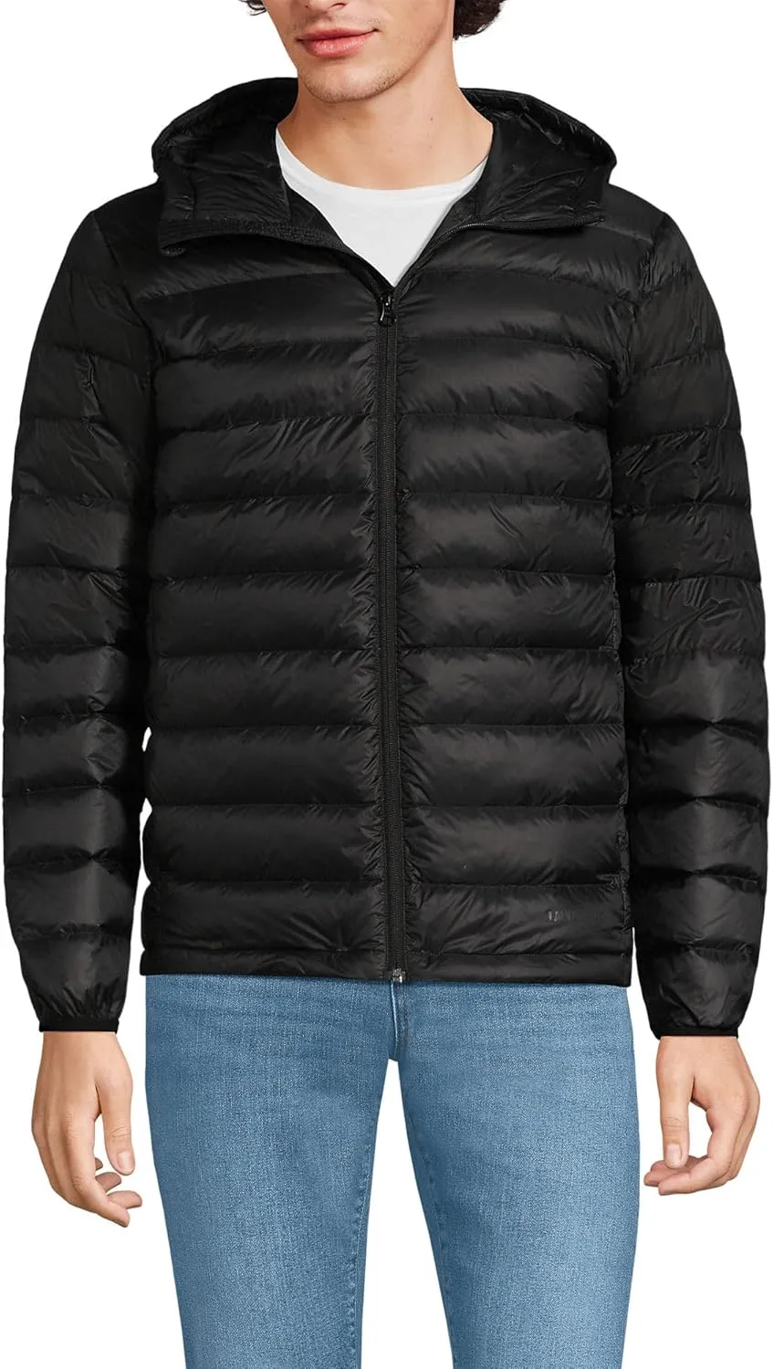 Lands' End Men's Wanderweight Ultralight Packable Hooded Down Jacket