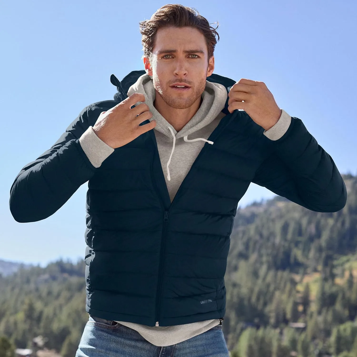 Lands' End Men's Wanderweight Ultralight Packable Hooded Down Jacket