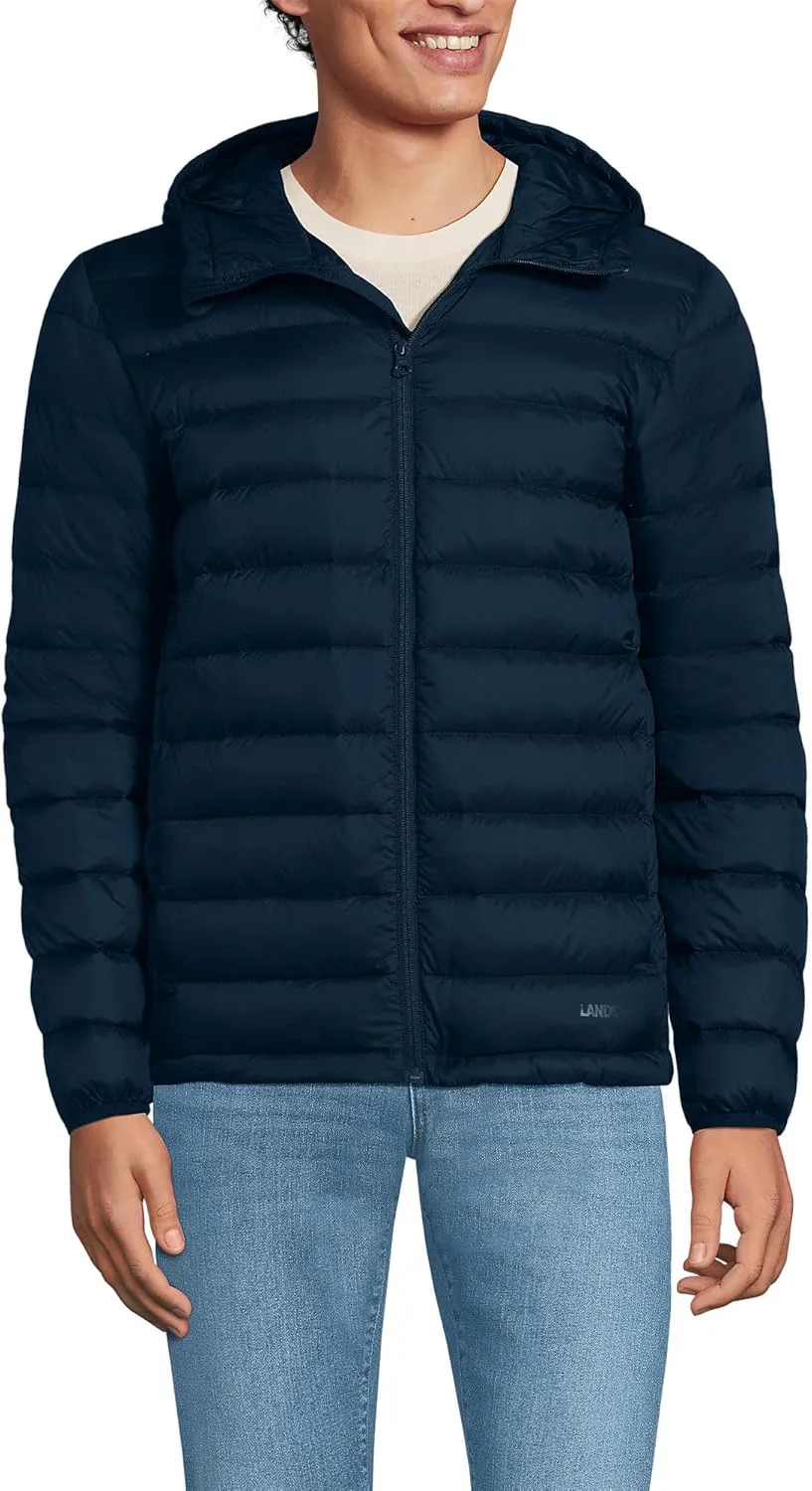 Lands' End Men's Wanderweight Ultralight Packable Hooded Down Jacket