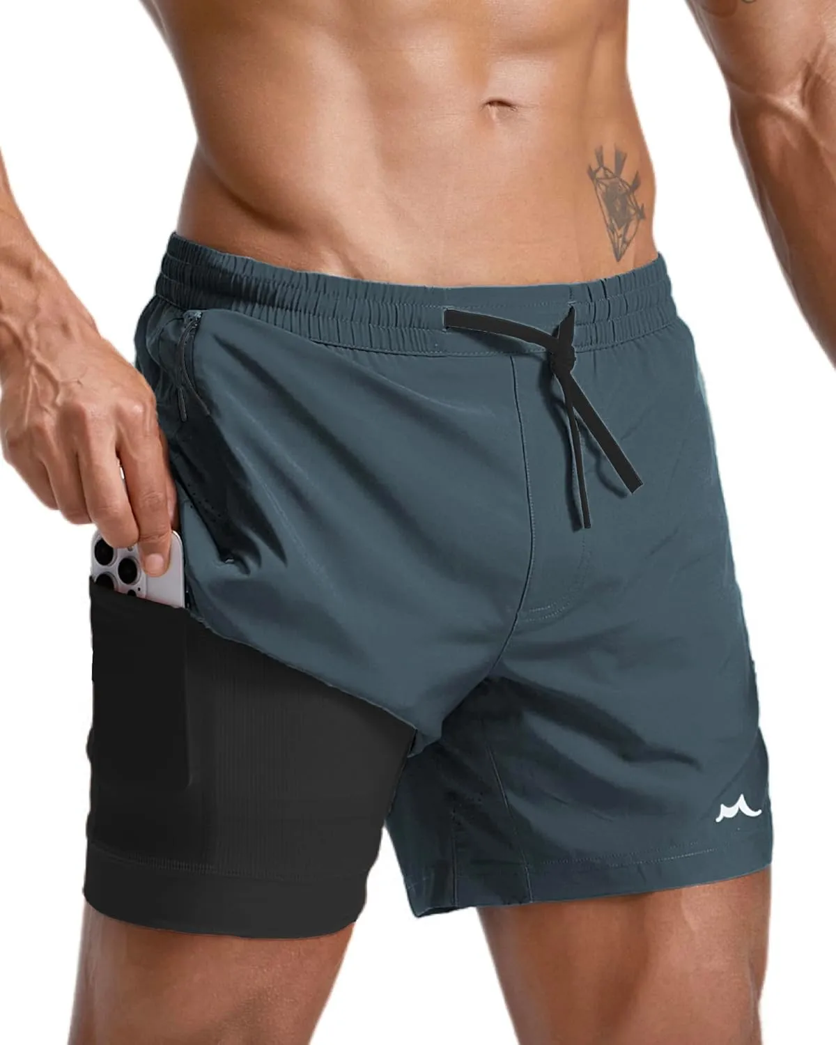 maamgic Men's Athletic Running Shorts with Liner Ultra Lightweight Workout Shorts 5"/ 7"