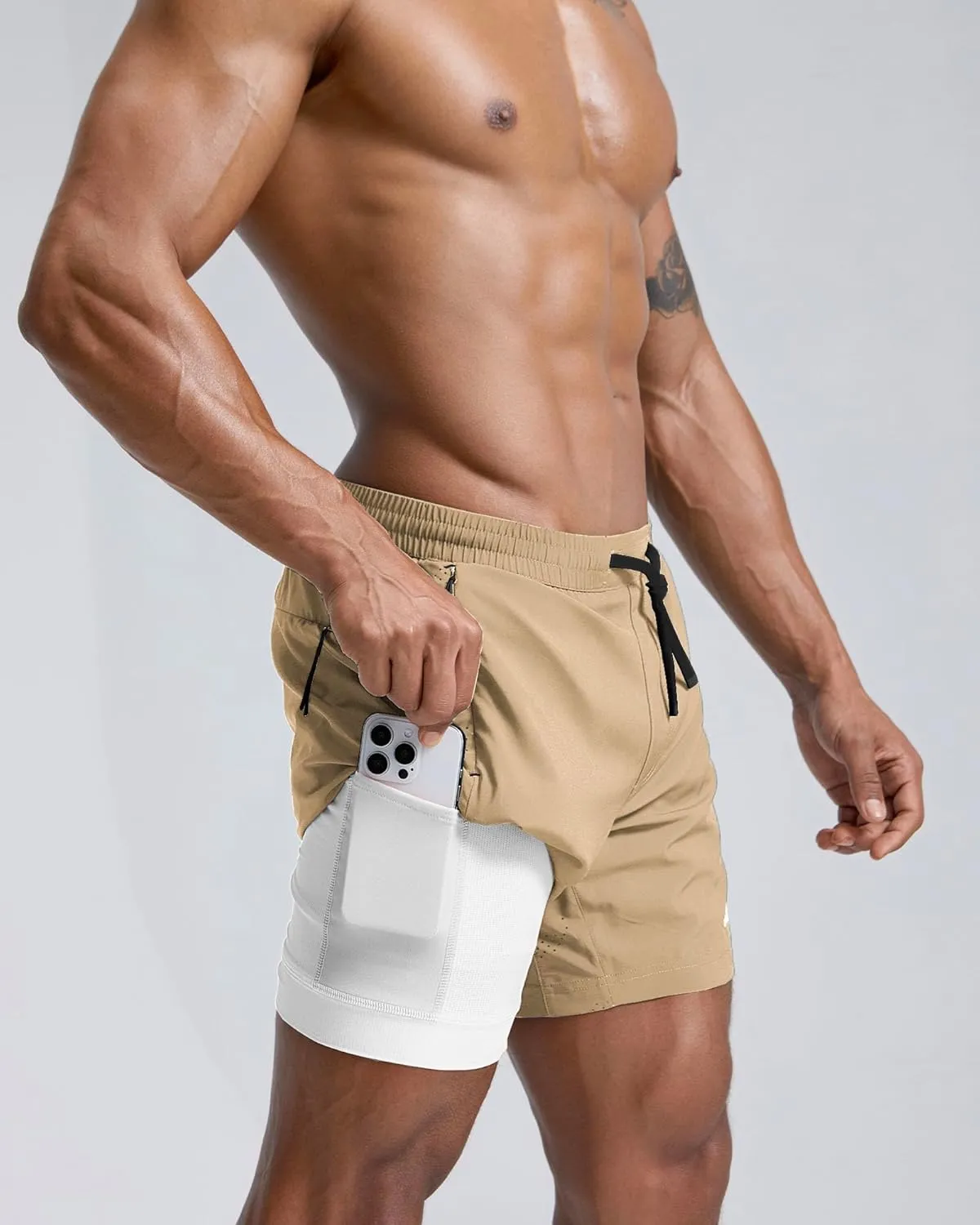 maamgic Men's Athletic Running Shorts with Liner Ultra Lightweight Workout Shorts 5"/ 7"