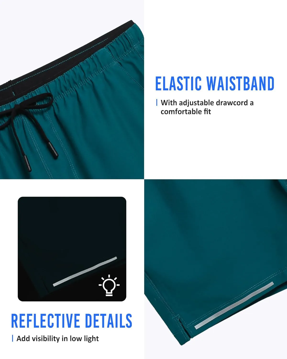 maamgic Mens Running Shorts Workout 6" Marathon Lightweight Quick Dry Gym Shorts with Zip Pocket