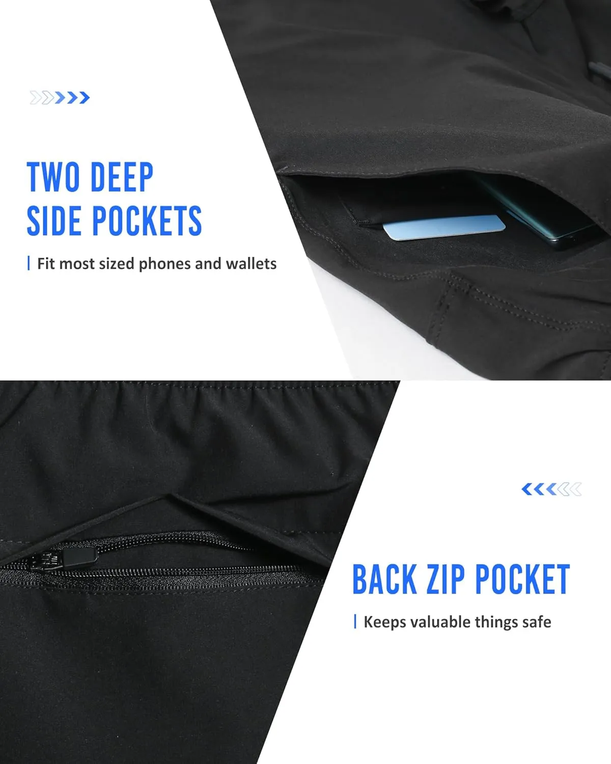 maamgic Mens Running Shorts Workout 6" Marathon Lightweight Quick Dry Gym Shorts with Zip Pocket