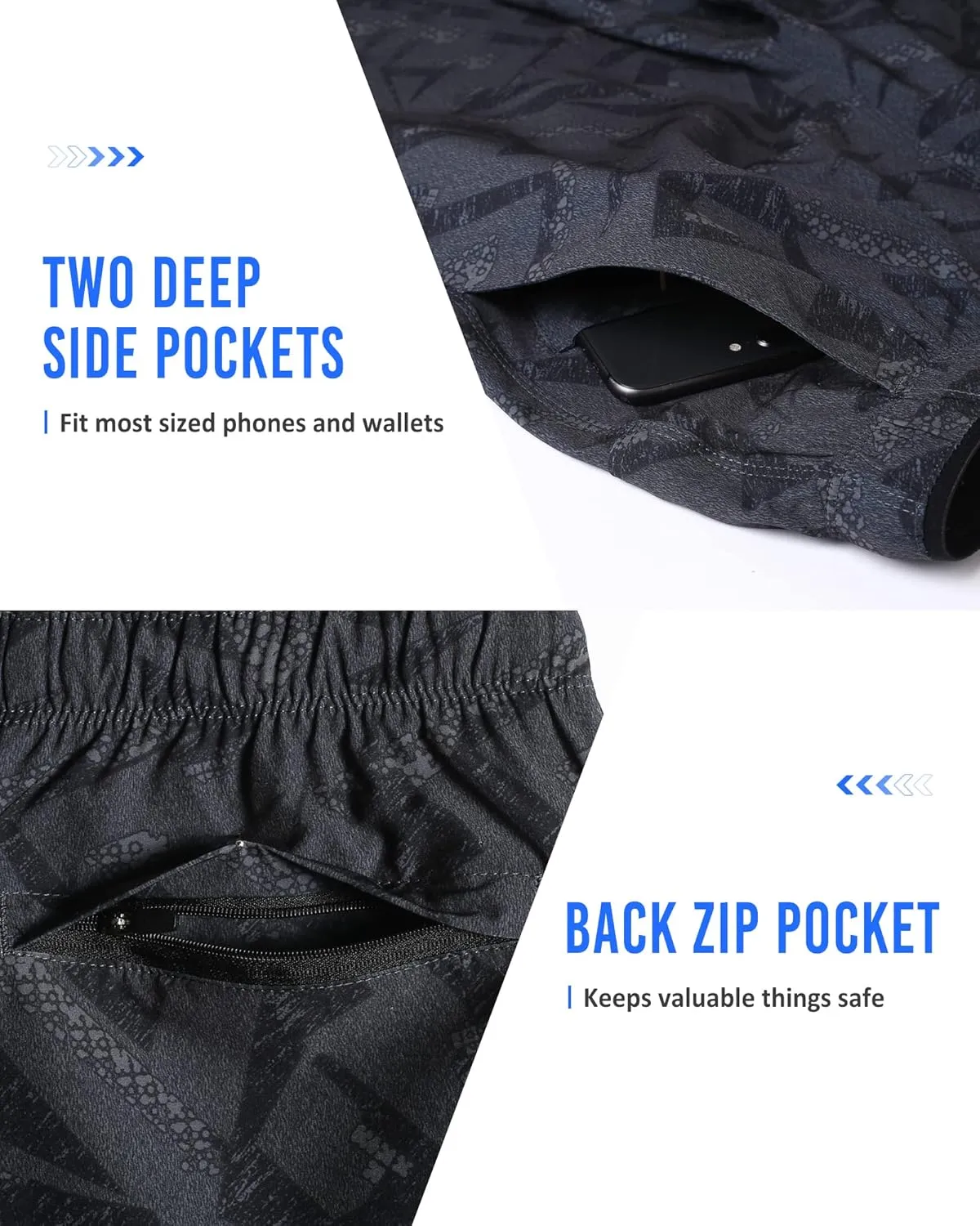 maamgic Mens Running Shorts Workout 6" Marathon Lightweight Quick Dry Gym Shorts with Zip Pocket