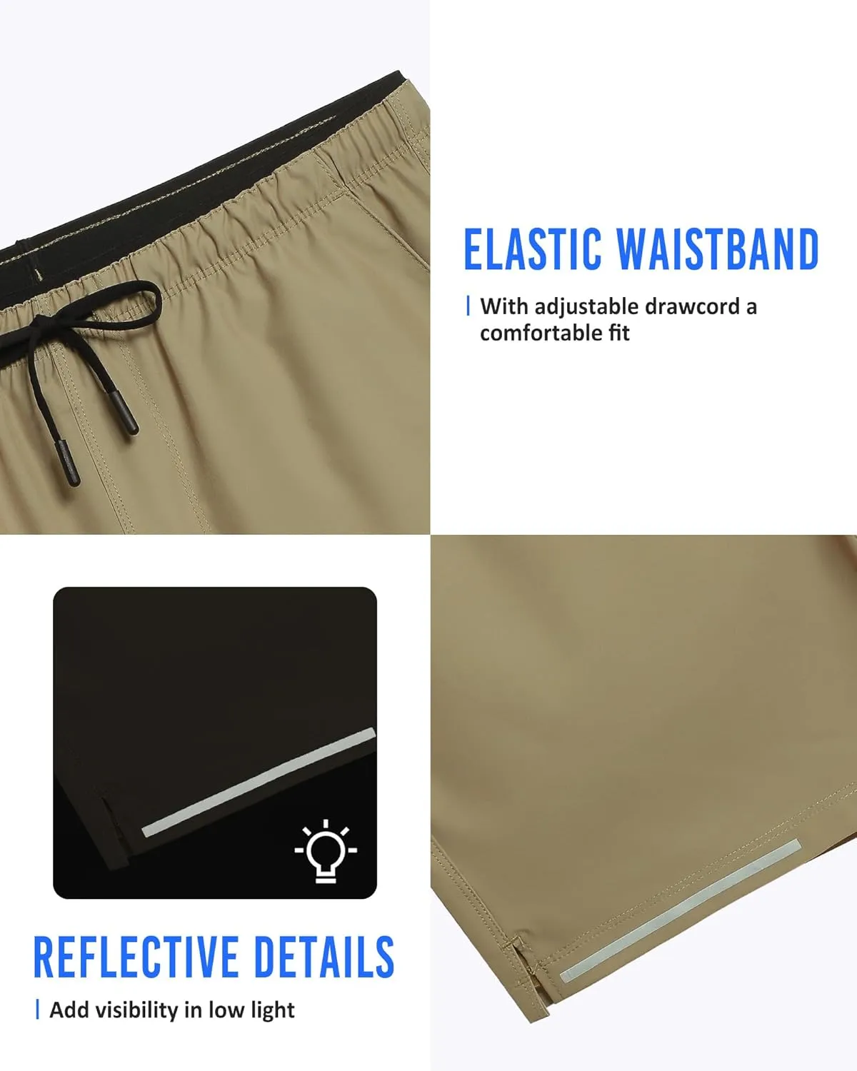 maamgic Mens Running Shorts Workout 6" Marathon Lightweight Quick Dry Gym Shorts with Zip Pocket