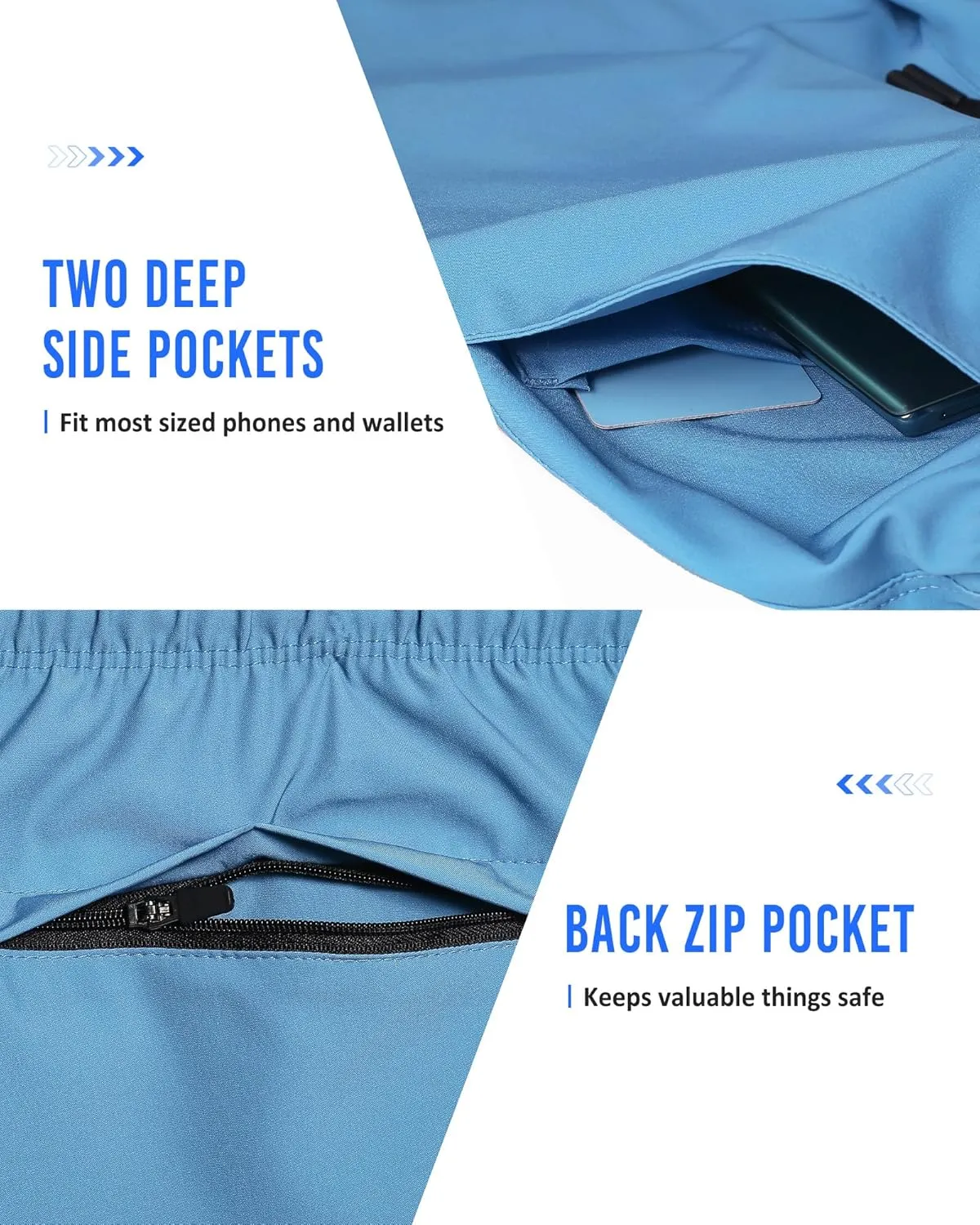 maamgic Mens Running Shorts Workout 6" Marathon Lightweight Quick Dry Gym Shorts with Zip Pocket