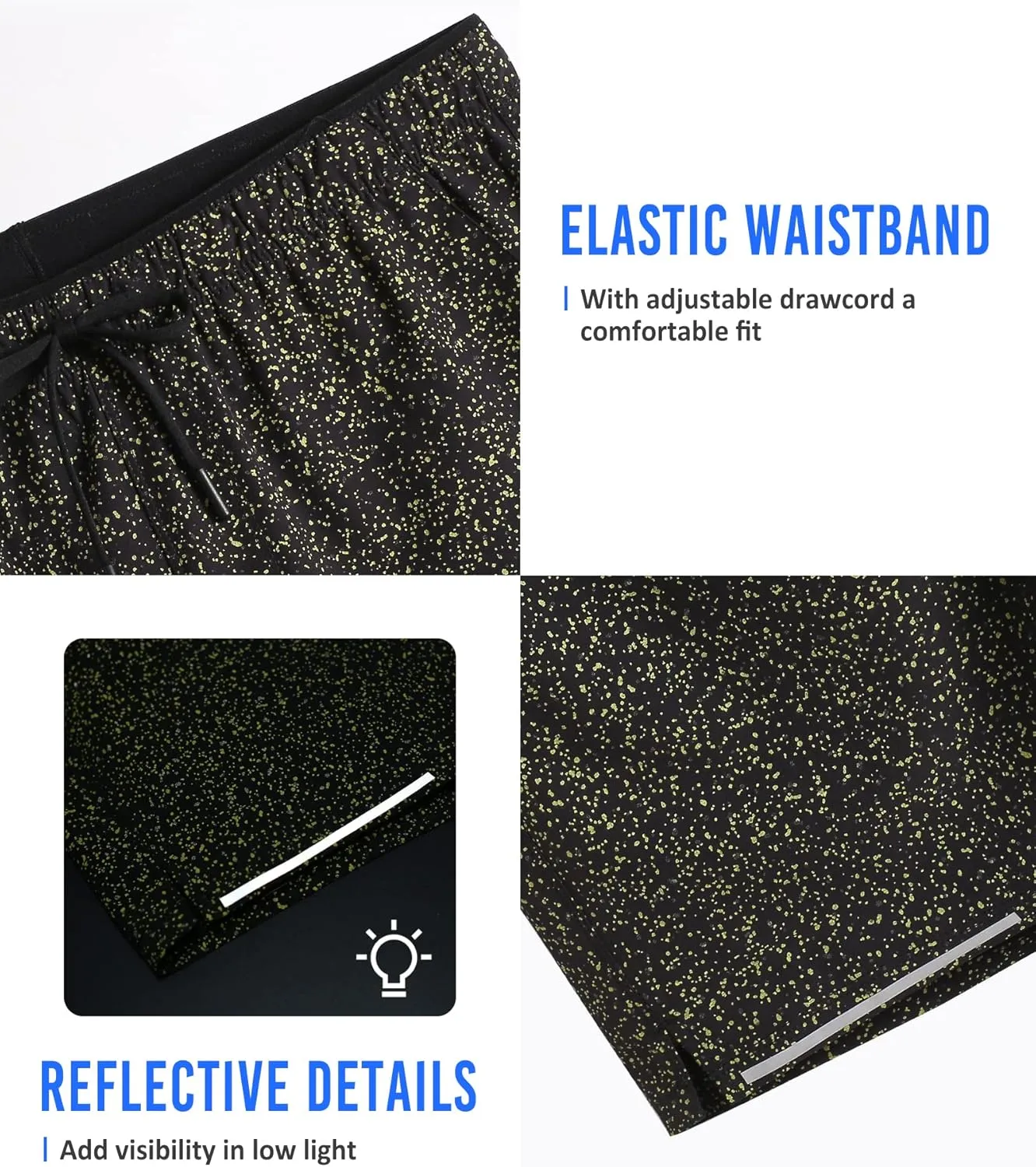 maamgic Mens Running Shorts Workout 6" Marathon Lightweight Quick Dry Gym Shorts with Zip Pocket