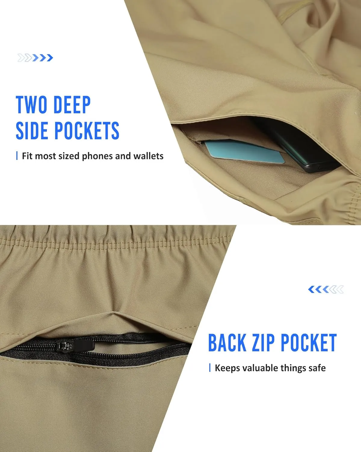 maamgic Mens Running Shorts Workout 6" Marathon Lightweight Quick Dry Gym Shorts with Zip Pocket